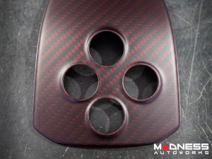 Alfa Romeo 4C Central MTA Control Cover - Carbon Fiber - Dark Red Matte Finish